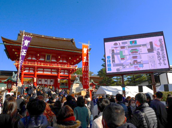 初詣客数西日本第一位の京都・伏見稲荷大社参道に初詣大型LEDビジョンを設置します
