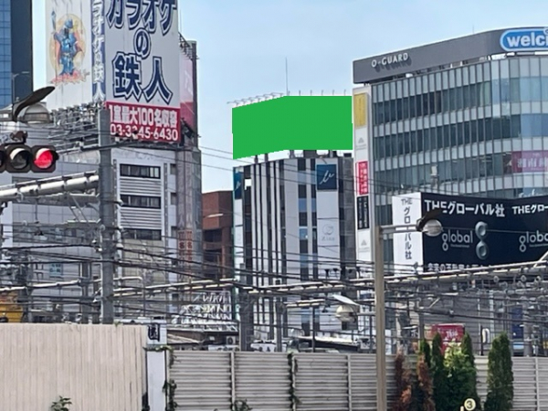 新宿大ガード西及び東口広場（アルタ前）から視認